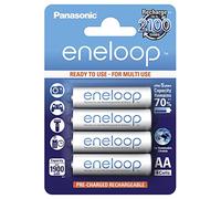 Panasonic Eneloop Batterie Stilo AA Ricaricabili, 1900mAh, 4 pezzi, Argento FBA_BK-3MCCE/4BE