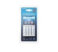 Panasonic eneloop, caricatore base, per 2/4 pile NiMH AA/AAA, comprese 4 pile eneloop AA stilo, min. 1900 mAh, 2100 cicli di carica