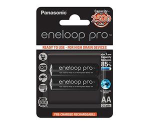 Panasonic Eneloop Pro, Batteria Ricaricabile Aa, Mignon Ni-MH, 2 Pezzi