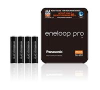 Panasonic eneloop pro, pila NiMH pronta all'uso, AAA ministilo, confezione da 4, confezione utilizzabile come custodia, min. 930 mAh, 500 cicli di carica, potenza elevata, batteria accumulatore ricaricabile