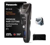 Panasonic ER-SC40-K803 Tagliacapelli da Uomo, Regolabarba Cordless Portatile Impermeabile, 20 Impostazioni di Lunghezza, Funzionamento Senza Filo e con Filo, Indicatore LED della Batteria, Nero