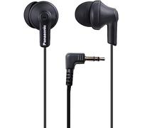Panasonic ErgoFit RP-HJE120-KA - Auricolari con cavo, auricolari in-ear con suono cristallino dinamico e ergonomici su misura (S/M/L), jack da 3,5 mm per telefoni e laptop, senza microfono,