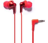 Panasonic ErgoFit RP-HJE120-RA - Auricolari in-ear cablati, con suono dinamico e chiarissimo e cuscinetti ergonomici su misura (S/M/L), jack da 3,5 mm, per telefoni e portatili (rosso metallizzato)