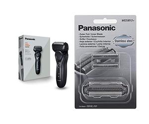 Panasonic ES-RT37-K503 Rasoio Uomo Wet&Dry a 3 Lame per un Taglio Rapido e Preciso, Testina Multidirezionale, Nero & WES9013Y1361, Testina di Ricambio per Rasoi Elettrici Uomo
