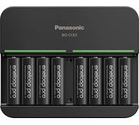 Panasonic K-KJ63KHA8BA - Batteria ricaricabile avanzata Eneloop Pro, 8 posizioni, caricatore rapido 6 ore con 8 luci LED di ricarica con 8 batterie AA Eneloop Pro