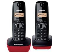 Panasonic KX-TG1612SPR Telefono cordless, Nero/ Rosso, Versione spagnola