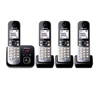 Panasonic KX-TG6824GB - Telefono cordless DECT, schermo da 4,6 cm (1,8 pollici), con segreteria telefonica, colore: Nero (importato da Germania)