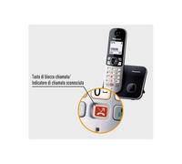 PANASONIC KX-TG6851 JTB Cordless Digitale Blocco chiamate Vivavoce nero