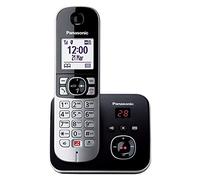 Panasonic KX-TG6861GB Telefoni wireless con segreteria telefonica, ID chiamante, blocco chiamate fastidiose e automatico, vivavoce full duplex, display LCD, nero