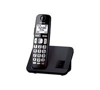 Panasonic KX-TGE250JTB Telefono Cordless Digitale, Unità Base e Ricevitore Singolo, ID Chiamante Parlante, Blocco Chiamate Indesiderate, Compatibile con gli Apparecchi Acustici, Display LCD, Nero