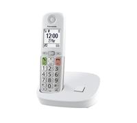 Panasonic KX-TGU410EXW Telefono Cordless Digitale senza Segreteria Telefonica, Unità Base e 1 Ricevitore, Display LCD, Fav Call, Torcia, Compatibile con Apparecchi Acustici, Bianco e Argento
