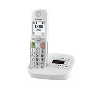 Panasonic KX-TGU430EXW Telefono Cordless Digitale con Segreteria Telefonica, Unità Base e 1 Ricevitore, Display LCD, Fav Call, Torcia, Compatibile con Apparecchi Acustici, Bianco e Argento