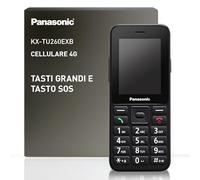 Panasonic KX-TU260EXB Telefono 4G Facile Da Usare, Telefono per Anziani, IP44, USB C, Fino a 7.5h autonomia, Schermo Chiaro da 2,4 pollici, Nero