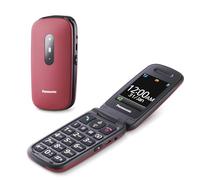 Panasonic KX-TU446EXR Telefono Cellulare Facilitato, Compatibile con Apparecchi Acustici, Ottimale per Anziani, Pulsanti Grandi Retroilluminati, Ampio Display, 600 Ore di Autonomia, Rosso