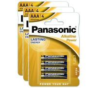 Panasonic Lote di 3 Blister da 4 Pile Alcaline Power Bronze LR03 AAA 1,5 V