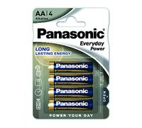 Panasonic Lr6 Everyday Stilo Aa Argento Blister Pile, 4 Pezzi