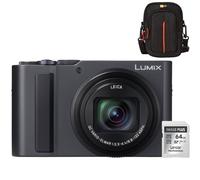Panasonic Lumix DC-TZ300 - Argento scuro + Lexar 64GB SDXC + Case Logic DCB-313 | ✅Garanzia di 5 anni