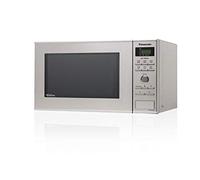 Panasonic NN-SD27HSGTG - Forno a microonde con piatto girevole in vetro, 23 l, 1000 W, 10 programmi automatici, scongelamento automatico, 6 livelli di potenza, timer, display digitale a LED, acciaio