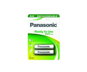 Panasonic P-6/2Bc1900 Pile Aa, Ni-Mh, 1900 Mah, 1.2V, 2 Pezzi
