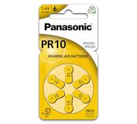 Panasonic PR10 - Batterie per apparecchi acustici, 30 pezzi (5 x 6), giallo, 1,4 V, zinco aria, PR230L/PR536