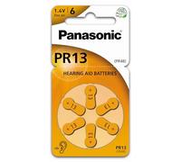Panasonic PR13 batterie per apparecchi acustici, 30 pezzi (5 x 6), colore arancione, 1,4 V, zinco aria, PR48