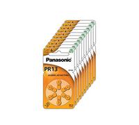Panasonic PR13 Batterie zinco-aria per apparecchi acustici, Tipo 13, 1.4V, Batterie per apparecchi acustici, 10 confezioni (60 pezzi), arancione