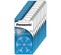 Panasonic PR675 Batterie zinco-aria per apparecchi acustici, Tipo 675, 1.4V, Batterie per apparecchi acustici, 10 confezioni (60 pezzi), blu