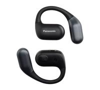 Panasonic True Wireless Bluetooth Open Ear, IPX4 impermeabile, connettività multi punto, cancellazione del rumore ambientale, tempo di riproduzione 25 ore e ricarica USB C, nero (RB-F10DE-K)