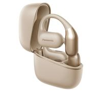 Panasonic True Wireless Bluetooth Open Ear, IPX4 impermeabile, connettività multi punto, cancellazione del rumore ambientale, tempo di riproduzione 25 ore e ricarica USB C, beige (RB-F10DE-C)