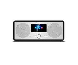 Panasonic RF-D40EG-K Radio Internet e DAB+/FM con Bluetooth, 6W, Altoparlanti da 7,5 cm, LCD a Colori TFT da 2,4", Sveglia e Sleep Timer, Telecomando, USB, Wi-Fi, Nero