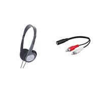 Panasonic RP-HT090 Cuffie a Padiglione Aperto, Leggere per Ottimo Comfort, Cavo da 5 m per Utilizzo con TV & Cavo Adattatore per Cuffie per TV senza Presa per Cuffie