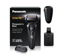 Panasonic Series 900+ ES-LS9A 6-Blade Wet & Dry Rasoio Elettrico Per Gli Uomini, Rasoio Elettrico Con Sensore Barba Reattivo, Pulizia Automatica E Sistema Di Ricarica, nero