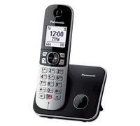 Panasonic KX-TG6851JTB Telefono Cordless Digitale, Unità Base e Ricevitore Singolo, ID Chiamante, Blocco Chiamate Indesiderate, Suoneria Categoria, Display LCD, Tastiera Illuminata, Nero