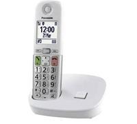 Panasonic KX-TGU410EXW Telefono Cordless Digitale senza Segreteria Telefonica, Unità Base e 1 Ricevitore, Display LCD, Fav Call, Torcia, Compatibile con Apparecchi Acustici, Bianco e Argento