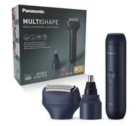 Panasonic XSHAPE JUNIOR MULTISHAPE Sistema Modulare ER-CBL1, ER-CNT1 & ER-CSF1 Set, Unità principale con Testina per naso, orecchie e viso, Testina rasoio a 3 lame, batteria ricaricabile ioni di litio