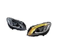 PANBJ Faro Anteriore Compatibile con fari a LED Mercedes W205 2014-2020, fari C200, C260, C300, DRL, indicatori di direzione, abbaglianti, Angel Eye, Lente del proiettore(for 19-21 User)