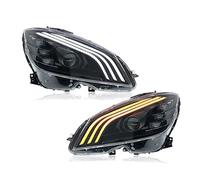 PANBJ Gruppo Ottico Anteriore a LED Compatibile con Mercedes Classe C W204 2007-2010 Lente proiettore per fari a LED DRL Accessori per Auto(for Original Xenon)