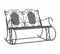 Panca a Dondolo 2 Posti 113 cm Acciaio Nero per Giardino | Acciaio resistente, schienale alto, design elegante, oscillazione fluida, per esterno