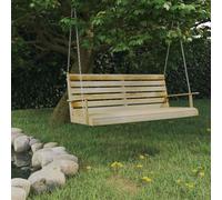 Panca a dondolo in legno di pino impregnato a pressione, 155 x 65 x 60 cm, con catene, per giardino, terrazza, veranda, resistente alle intemperie, massiccio, autoportante, seduta e lettino per
