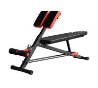Panca Addominali Multifunzionale Regolabile per Palestra Nera e Rossa