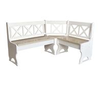 Panca angolare in pino LEGNO MASSELLO VARI COLORI eco bianco / non trattato -...
