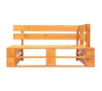 Panca angolare Pallet da giardino in legno marrone miele | Pineta impregnata, resistente alle intemperie, bassa manutenzione, facile da montare, patio giardino soggiorno