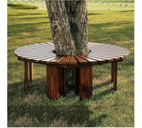 Panca Avvolgente For Alberi, Panca Senza Schienale For Esterni, Panche Curve In Legno For Parchi, Giardini, Portici Anteriori, Cortili, Piscine(Marrone,Round)