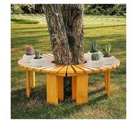 Panca Avvolgente For Alberi, Sedia Da Parco In Legno Senza Schienale, Mensola Decorativa Rotonda For Piante, For Giardino, Cortile, Veranda, Prato(Color 1)