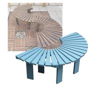 Panca Avvolgente For Esterni, Sedia Semicircolare, Mensola For Fiori In Legno, For Giardino, Cortile, Veranda, Parco, Prato(Color 3)
