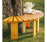 Panca Avvolgente In Legno For Giardino, Sedia Decorativa For Esterni Adatta A Tutte Le Stagioni, Sedia Semicircolare For Balcone, Cortile, Parco, Prato, Veranda, Design A Doghe Resistente