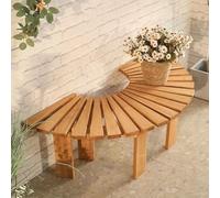 Panca Avvolgente Per Albero, Da Esterno Curva In Legno Massello Con Capacità Di 660 Libbre, Resistente Alle Intemperie Per La Decorazione Del Giardino, Prato E Patio(Yellow)