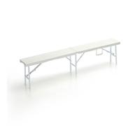 Panca Birreria da Giardino Pieghevole in Rattan Taddei Plastik 180 Bianco