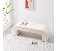 Panca Boucle, panca da ingresso in finta pelliccia, moderna ottomana Sherpa per camera da letto e corridoio