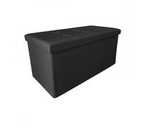 Panca Cassapanca Pouf Contenitore Ecopelle Seduta Baule Poggiapiedi Nero